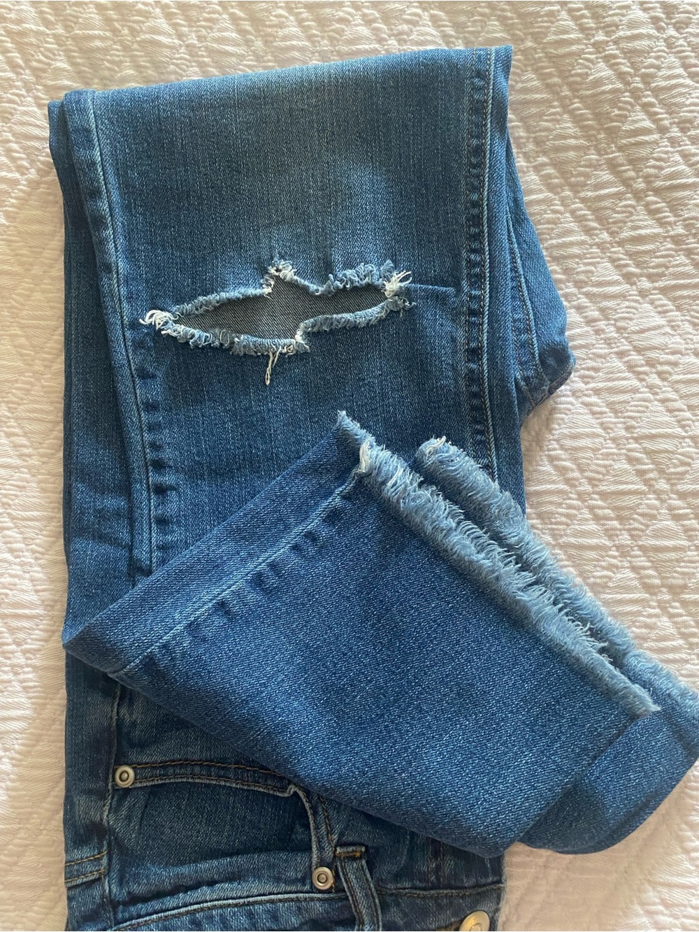 High Rise Straight Distressed Jeans - Picture 2 of 2